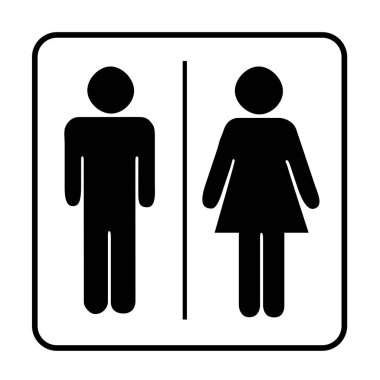 Tuvalet Simgesi Unisex. Vektör erkek kadın simgeleri. 