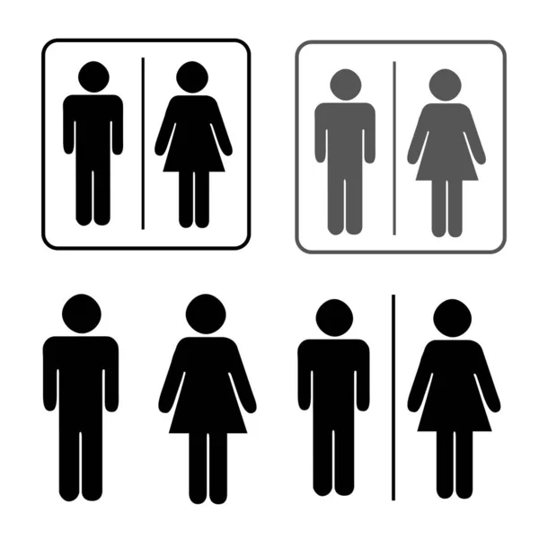 Toilettes Icône Unisexe. Vecteur homme femme icônes . — Image vectorielle