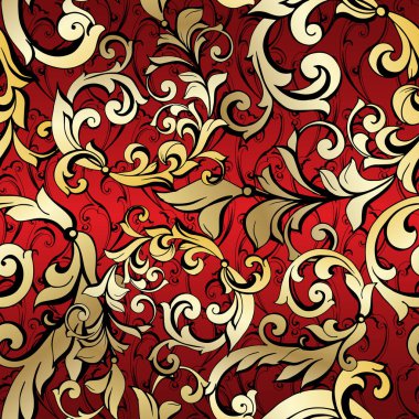 Vector vintag barok altın süsleme modeli 