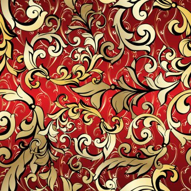 Vector vintag barok altın süsleme modeli 