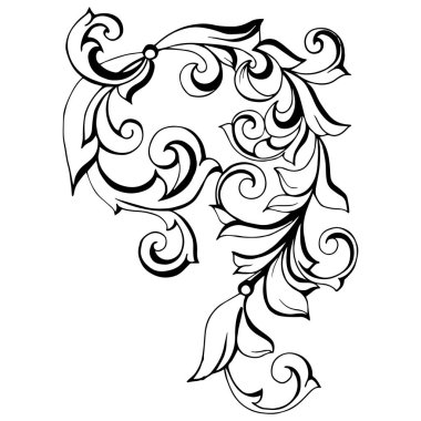 Klasik barok retro dekor antika akanthus