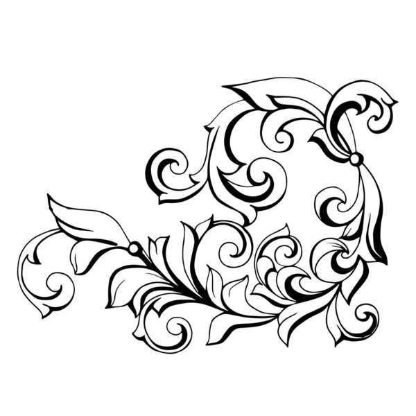 Vintage baroque retro decor antique style acanthus