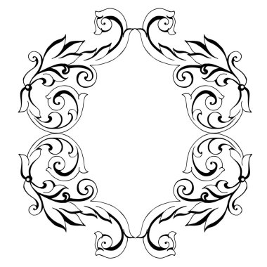 Klasik barok retro dekor antika akanthus