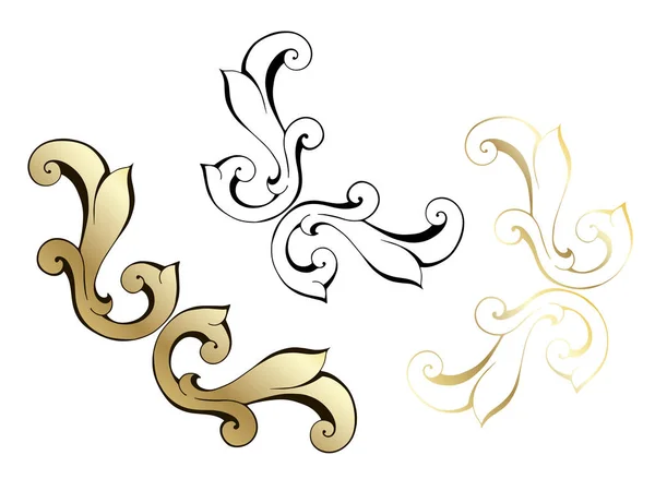 Vintage baroque retro decor antique style acanthus — Stock Vector