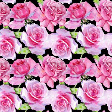 Suluboya pembe gül pürüzsüz bahar deseni