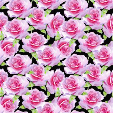 Suluboya pembe gül pürüzsüz bahar deseni