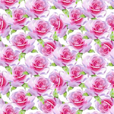 Suluboya pembe gül pürüzsüz bahar deseni