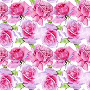 Suluboya pembe gül pürüzsüz bahar deseni