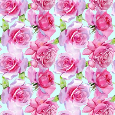 Suluboya pembe gül pürüzsüz bahar deseni