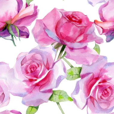 Suluboya pembe gül pürüzsüz bahar deseni