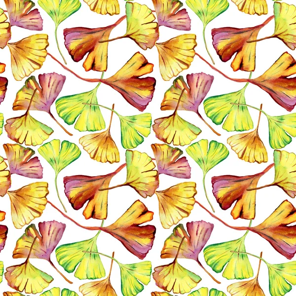 Ginkgo Biloba leaf fashion print. Seamless Pattern — Stock Photo, Image