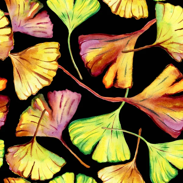 Stampa moda foglia Ginkgo Biloba. Modello senza cuciture — Foto Stock