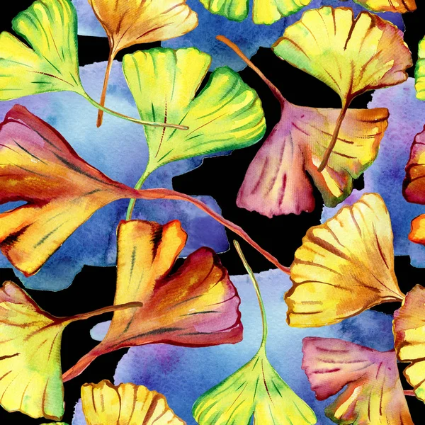 Stampa moda foglia Ginkgo Biloba. Modello senza cuciture — Foto Stock