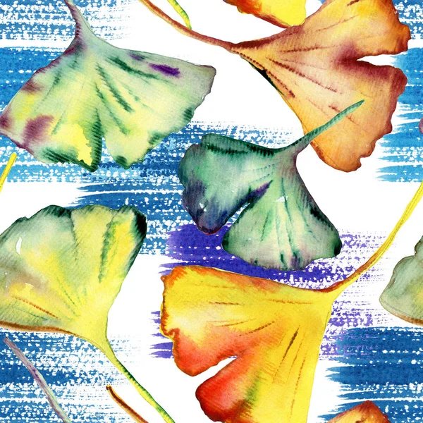 Stampa moda foglia Ginkgo Biloba. Modello senza cuciture — Foto Stock