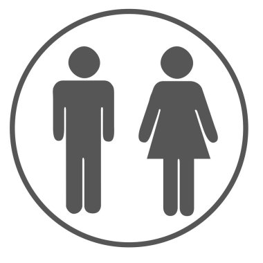 Tuvalet Simgesi Unisex. Vektör erkek kadın simgeleri. 