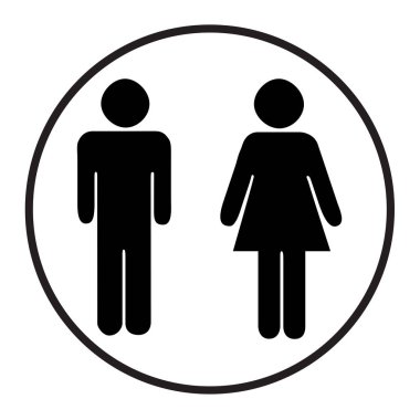 Tuvalet Simgesi Unisex. Vektör erkek kadın simgeleri. 