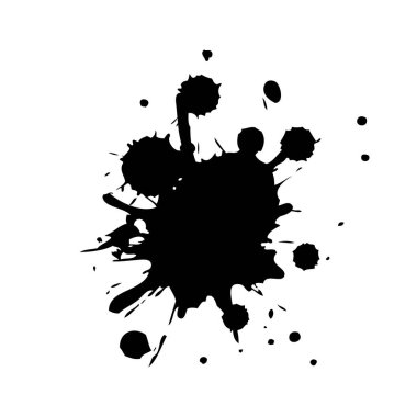 Siyah mürekkep sıçraması. Grunge sıçrıyor. metin pankartları