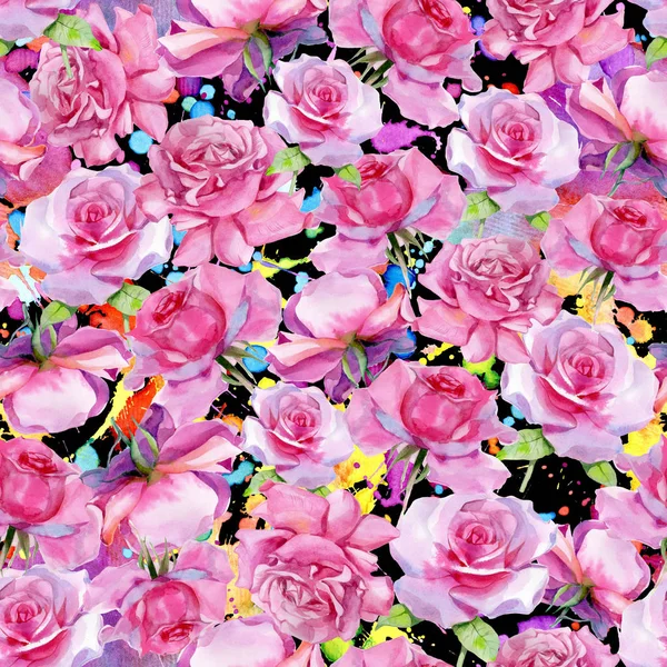 Güzel suluboya pembe güller. Kusursuz desen.