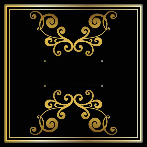 Geometrische gouden patroon Vintage retro gouden frame — Stockvector