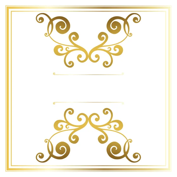 Geometric  gold pattern Vintage retro golden frame — Stock Vector