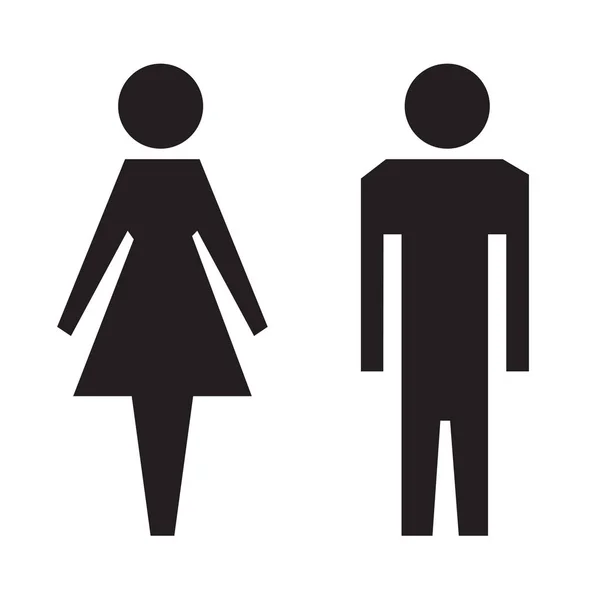 Toilet Ikon Unisex Vector manusia, ilustrasi wanita - Stok Vektor