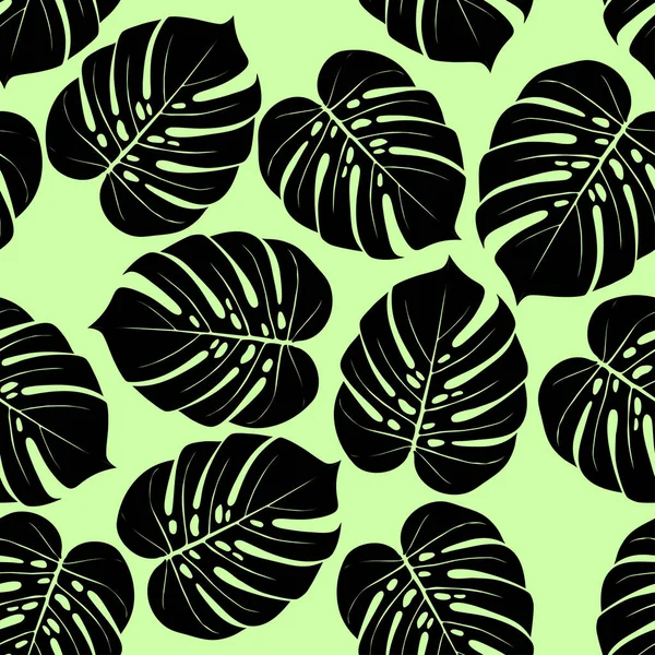 Patrón tropical sin costuras de verano. Hojas de Monstera — Vector de stock