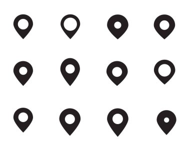 Harita işaretleyici, yön simgesi. konum işareti sembolü.