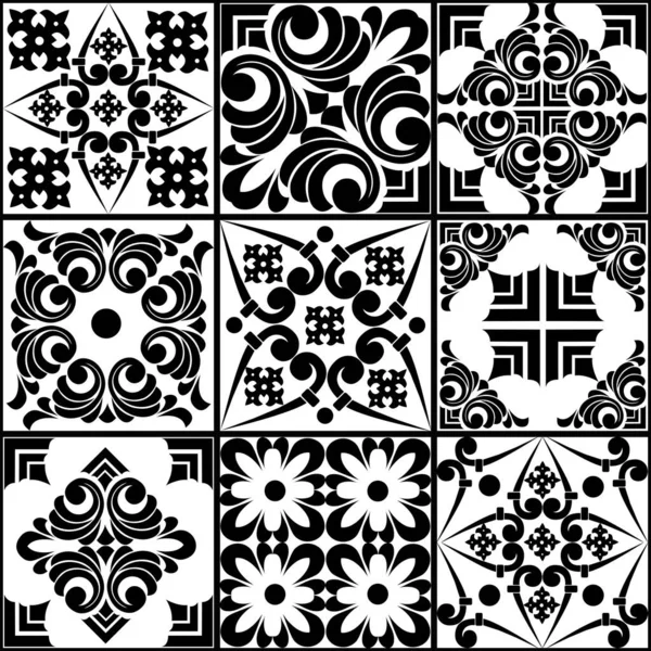 Azulejos digitales de diseño de azulejos de cerámica decoración — Archivo Imágenes Vectoriales