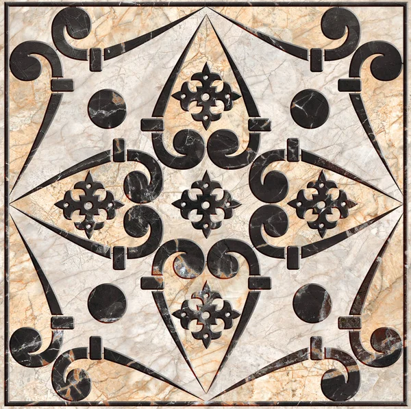 Digital Vintage aged ceramic wall tiles decoration — Stock Photo, Image