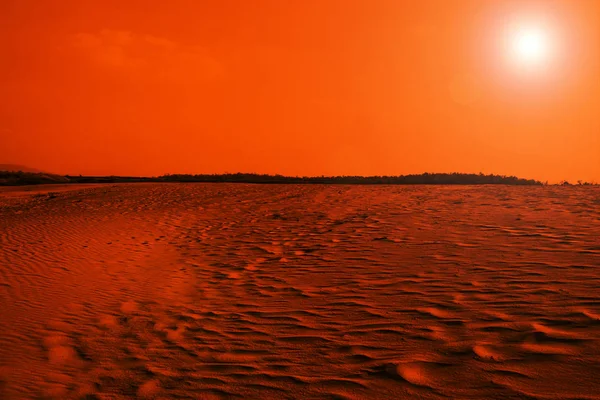 Deserto com o sol — Fotografia de Stock