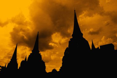 Pagoda Wat Phra Sri Sanphet Tapınağı'nda dünya mirası, Ayutthaya Tayland olduğunu