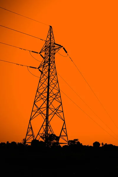 Torre Eléctrica Con Cables — Foto de Stock