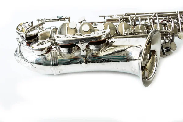 Part Saxophone White — Stock Photo, Image