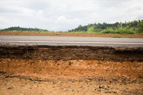 Layer soil paving Layer of crush rock. — Stock Photo, Image