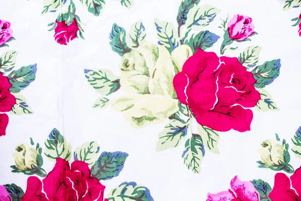 Rose op stof naadloos mooi patroon — Stockfoto