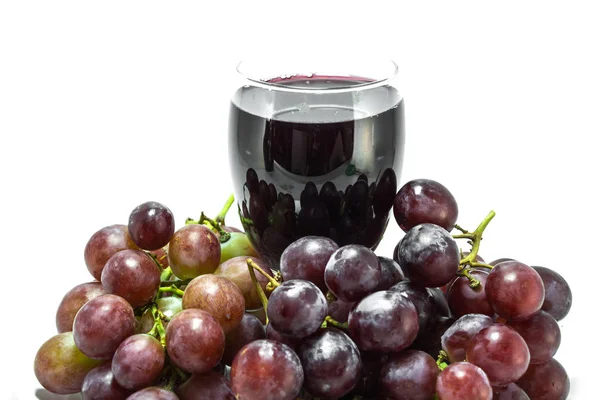 Ripe Grape Fruits Glass Wine — Stock Photo, Image
