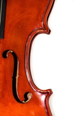 Orkestranın müzik aletleri beyaz arkaplanda izole edildi
