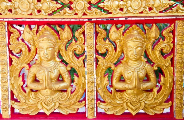 Padrão Étnico Com Ornamento Abstrato Telhado Templo Tailandês — Fotografia de Stock
