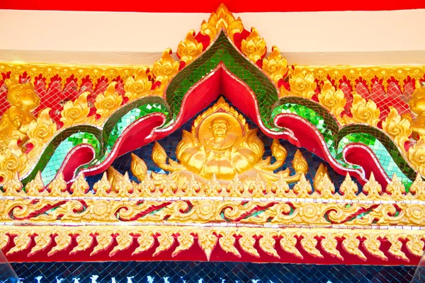 Patrón Étnico Con Ornamento Abstracto Techo Del Templo Tailandés —  Fotos de Stock