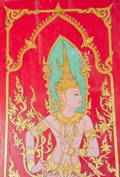 Meesterwerk van traditionele Thaise stijl schilderen kunst oud over Bud — Stockfoto