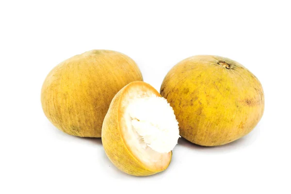 Fresh Santol Fruit Isolated White Background — Stock Photo, Image