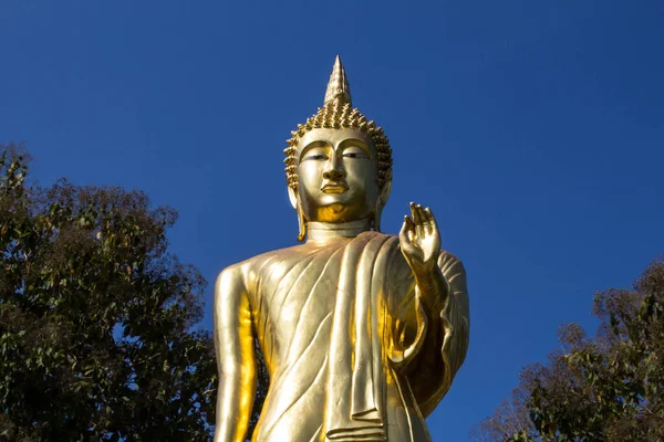 Nan Thailand December 2016 Álló Buddha Szobor — Stock Fotó