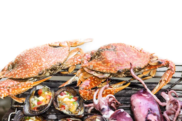 Délicieux Fruits Mer Grillés Avec Des Crabes — Photo