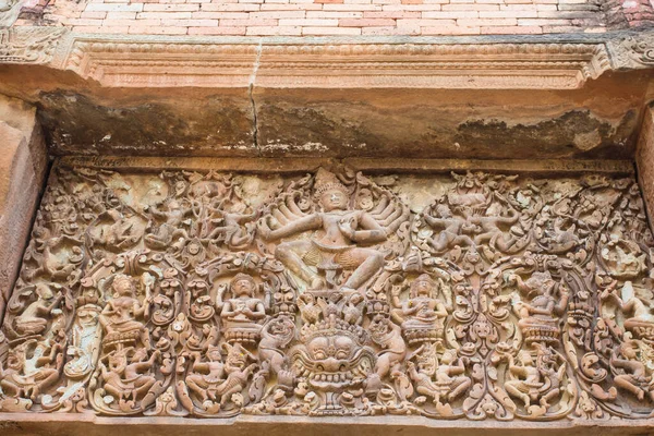 Rzeźba Kamienia Świątyni Prasat Sikhoraphun Surin Tajlandia — Zdjęcie stockowe