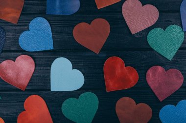 kalp şekillerden deri Tekstil 