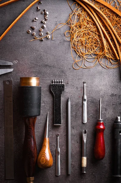Professional Tools Working Leather — Stock Photo, Image