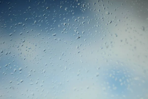 Wasser Tropft Nach Regen Auf Glas — Stockfoto