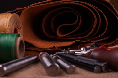 Konu ve deri el sanatları biriktiricileri dikiş aletleri araçları