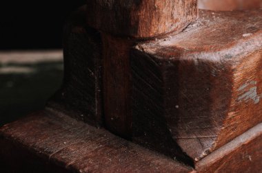 ahşap blok uçak köşeleri ayrıntıları, yakın çekim 