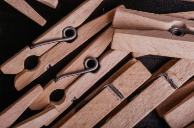 bej bahar türü ahşap clothespins yakın çekim